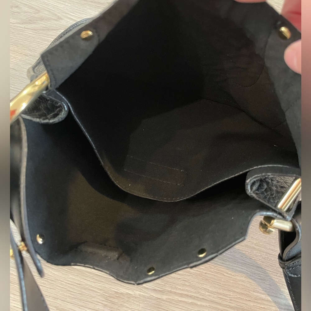 MARGOT Amazing Soft Black Leather Bucket Bag Purse - Picture 6 of 11